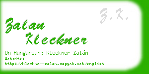 zalan kleckner business card